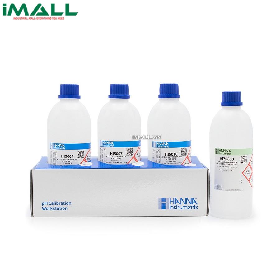 Dung Dịch Chuẩn pH 4.01,7.01,10.01 và Dung Dịch Bảo Quản Điện Cực HANNA HI54710-10 (4 x 500 mL)