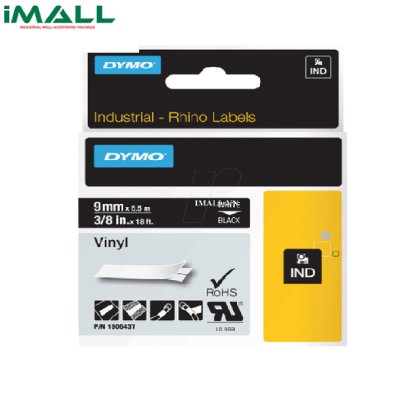 Tem nhãn công nghiệp nhựa vinyl Rhino DYMO 63020774 (12mm x 5.5m)