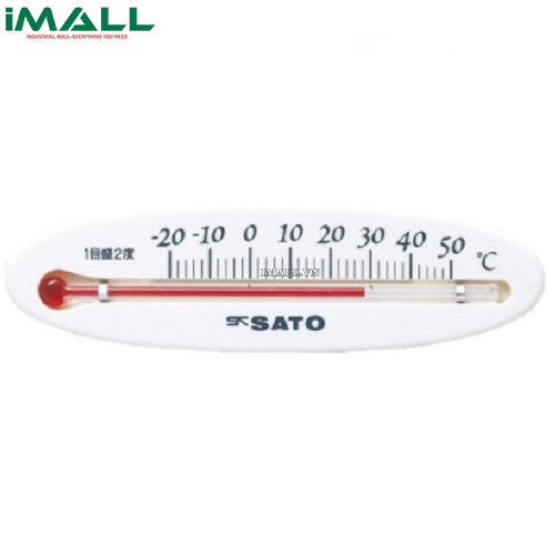 Nhiệt kế thủy ngân nằm ngang skSATO 1034-00 (-20 ~ 50°C) (màu trắng)