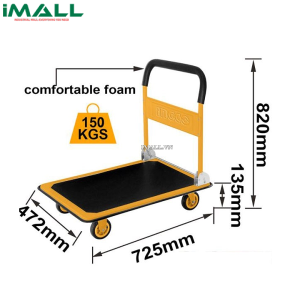 Xe đẩy hàng 4 bánh gấp gọn Ingco HPHT11502 (150kg)
