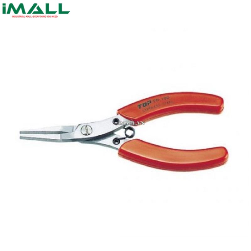 Kìm nhọn không gỉ mũi bằng không răng cưa TOP KOGYO FN-100