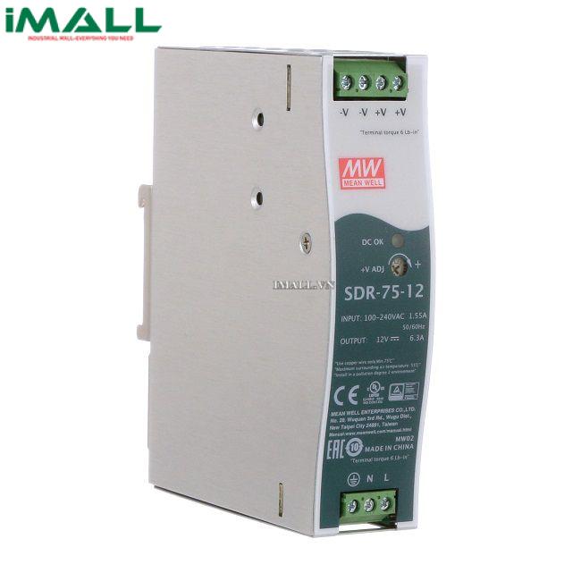 Bộ nguồn Meanwell SDR-75-12 (75W 12V 6.3A)