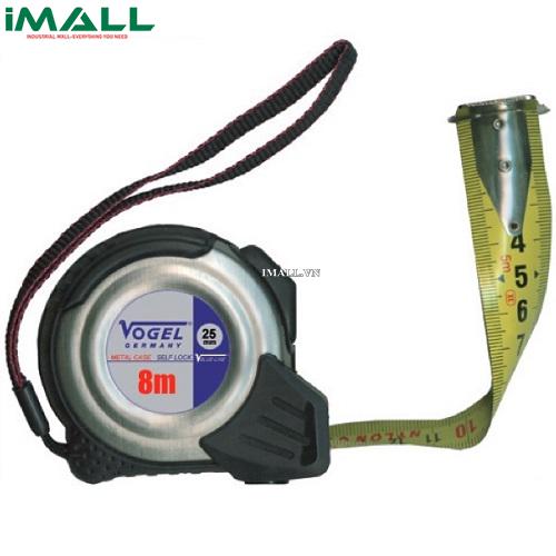 Thước cuộn sợi thép, vỏ inox, đầu thước có nam châm VOGEL 141408 (8m)