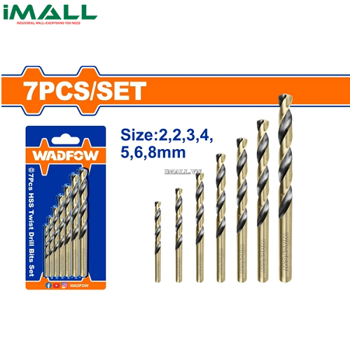 Bộ 7 mũi khoan xoắn ốc HSS Wadfow WTD3K01