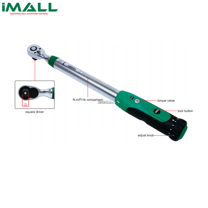 Cờ lê đo lực (60 ~ 340N.m, 1/2") Insize IST-1WM340