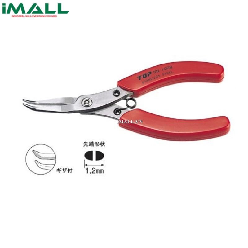 Kìm nhọn không gỉ mũi cong hàm phẳng TOP KOGYO NN-100B