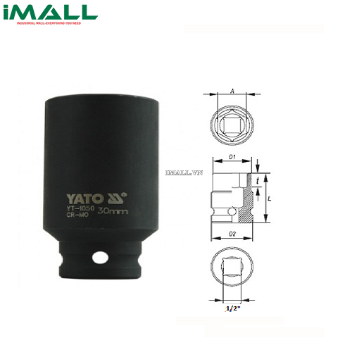 Khẩu tuýp vặn dài Yato YT-1049 (1/2", 29mm)