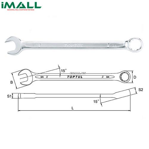 Cờ lê vòng miệng hệ inch 11/16" Toptul ACEA2222