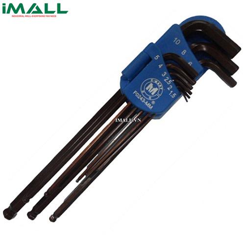 Bộ lục giác đầu bi 9 cây hệ mm  C-MART F0243-MM