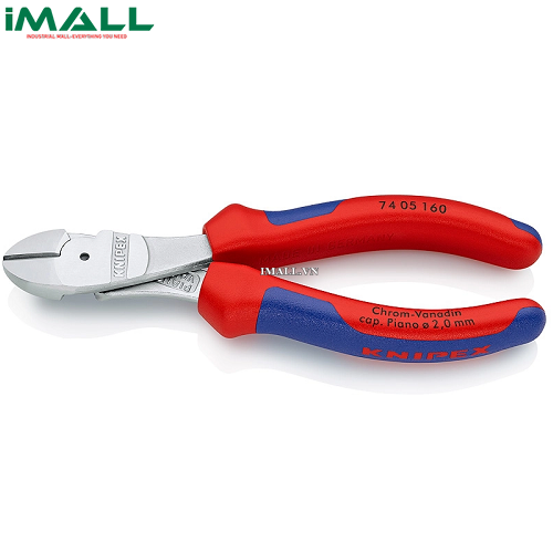 Kìm Cắt Thân Chéo (160mm Cắt Thép Lò Xo Ø 2.0 mm) Knipex 74 05 160
