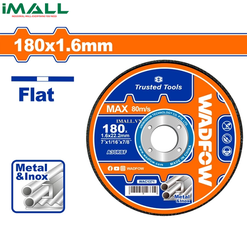 Đá cắt kim loại 180x1.6x22.2mm Wadfow WAC1371
