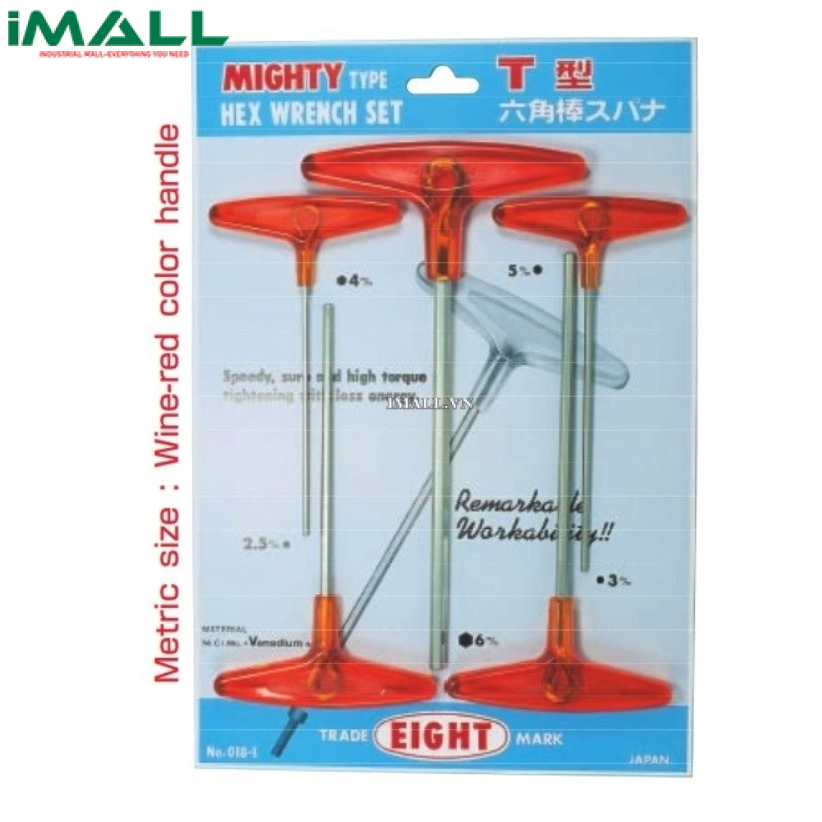 Bộ lục giác chữ T EIGHT 018-1 (5 cái, 2.5mm~6mm)