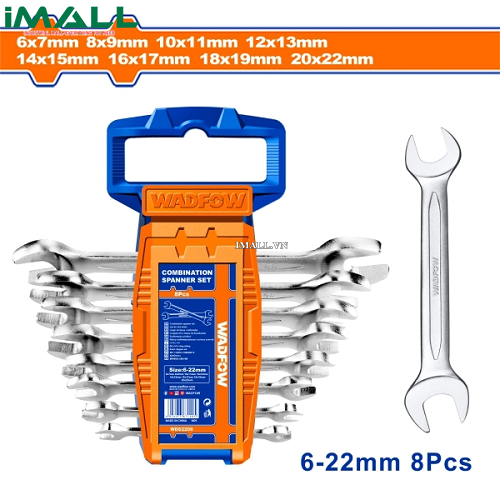 Bộ 8 cờ lê 2 đầu miệng 6-22mm Wadfow WDS2208