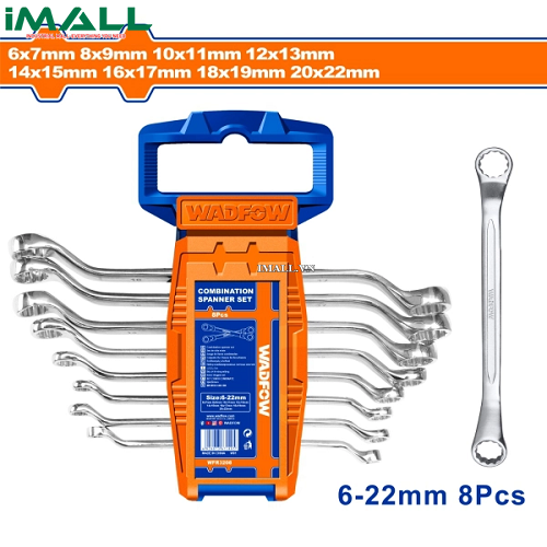 Bộ 8 cờ lê 2 đầu vòng 6-22mm Wadfow WFR3208