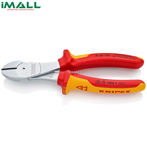 Kìm Cắt Thân Chéo cách điện 1000V (180mm) Knipex 74 06 180