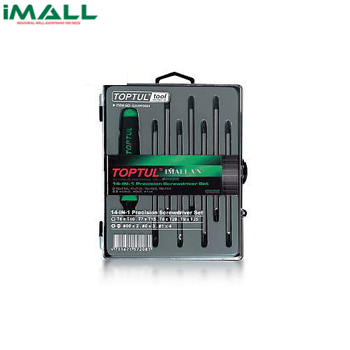 Bộ tua vít 2 đầu ( dẹt, bake, sao) 8 món 14 trong 1 TOPTUL GAAW0804