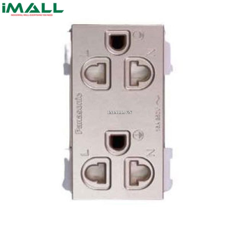 Ổ cắm đôi có màn che và dây nối đất PANASONIC WEV1582-7MYZ