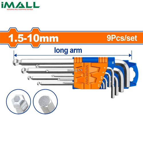 Bộ 9 chìa lục giác bi tròn 1.5- 10mm Wadfow WHK2291