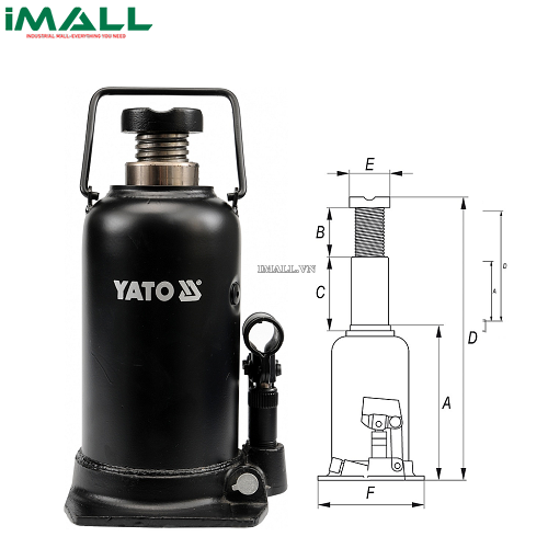 Kích đội thủy lực 1 piston YATO YT-1707 (20T)