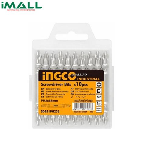 Bộ mũi vít bake 2 đầu (PH2x65mm) 10 cái INGCO SDB21PH233