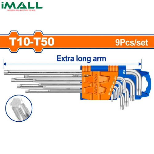 Bộ 9 chìa lục giác sao dài T10-T50 Wadfow WHK3292