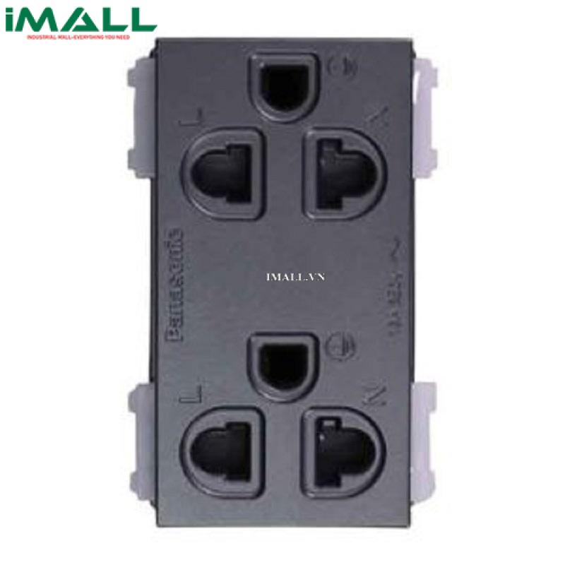 Ổ cắm đôi có màn che và dây nối đất PANASONIC WEV1582-7MYH