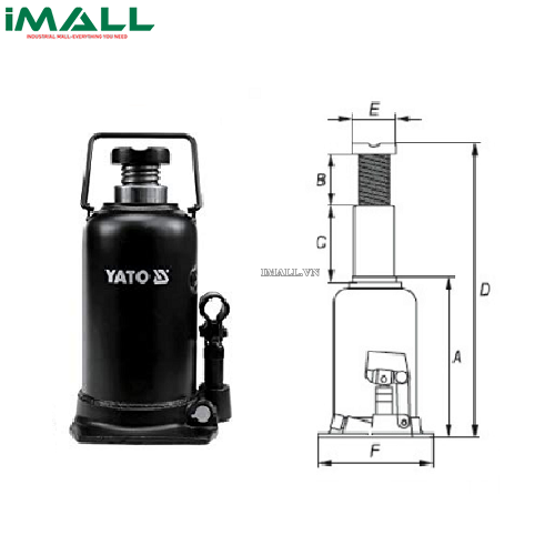 Kích đội thủy lực 1 piston Yato YT-1709 (30T)