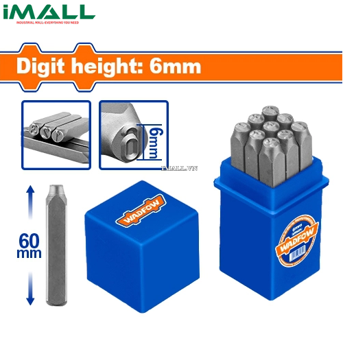 Bộ 9 mũi đột chữ số 6mm Wadfow WCC9596