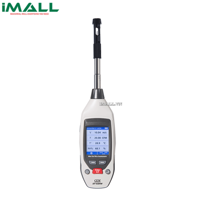 Máy đo tốc độ gió mini CEM DT-93HW (0.00~30.00m/s; 0~50°C; 0~100%RH)