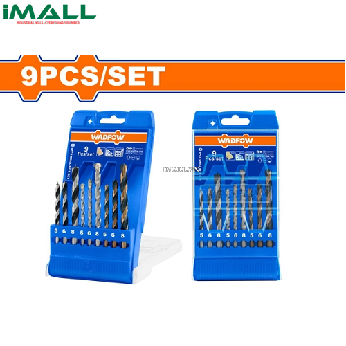 Bộ 9 Mũi khoan gỗ, xoắn ốc, bê tông Wadfow WTD6B01