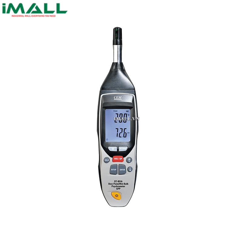 Máy đo Nhiệt độ/Độ ẩm &amp; Áp suất không khí CEM DT-851A (0~100﹪RH, -30~100℃, 700~1100 hPa)