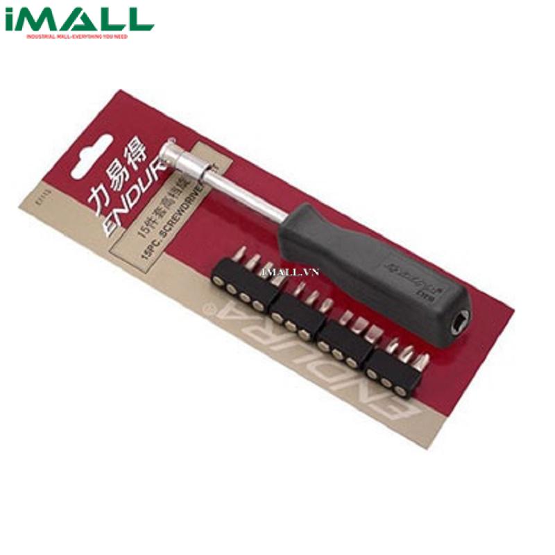 Bộ tuốc nơ vít (tua vít) gài 15 mũi ENDURA E1113