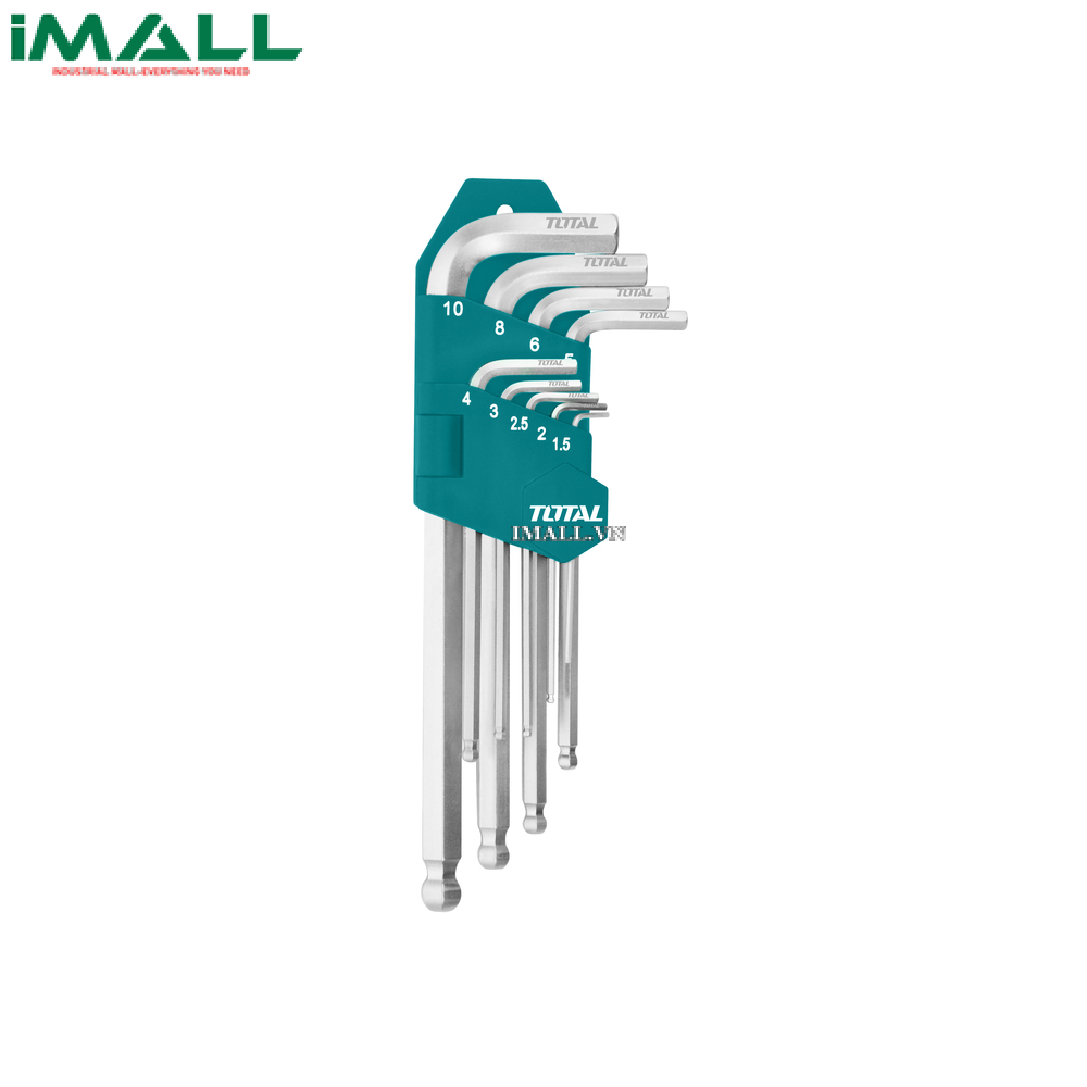 Bộ lục giác đầu bi dài 9 chi tiết (1.5-10mm) Total THT106292