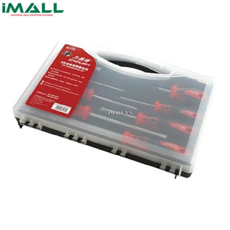 Bộ tuốc nơ vít (tua vít) 8 cây cán nhựa ENDURA E1172