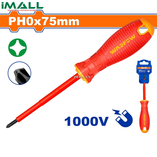 Tua vít bake cách điện PH0x75mm Wadfow WSD7203