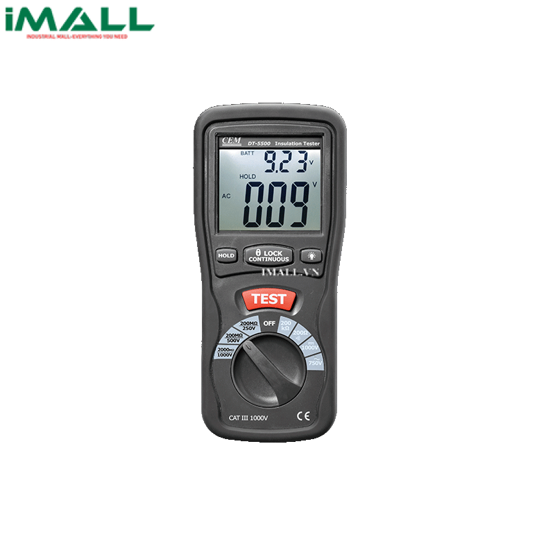 Máy kiểm tra cách điện CEM DT-5520 (AC-750V, DC-1000V, 2000MΩ)