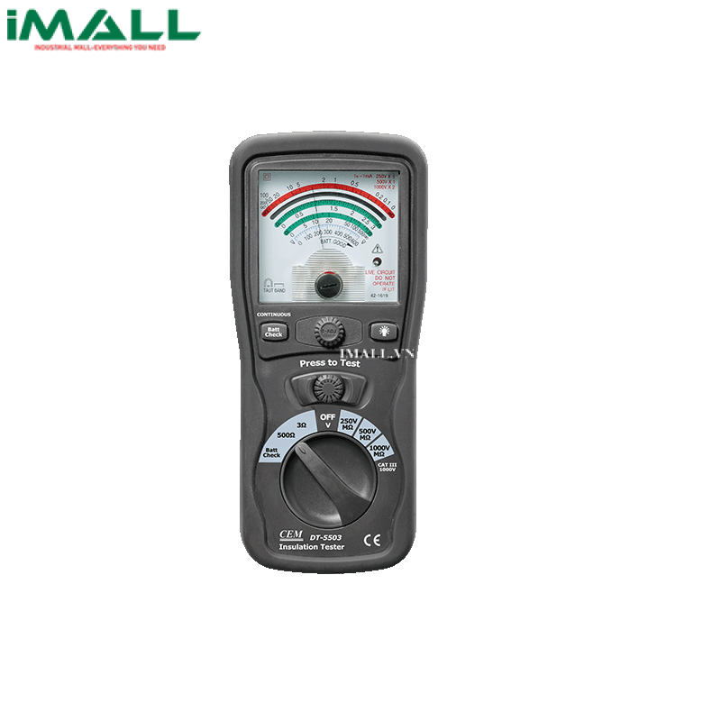 Máy kiểm tra cách điện CEM DT-5503 (AC-600V, DC-1000V, 0-400MΩ)