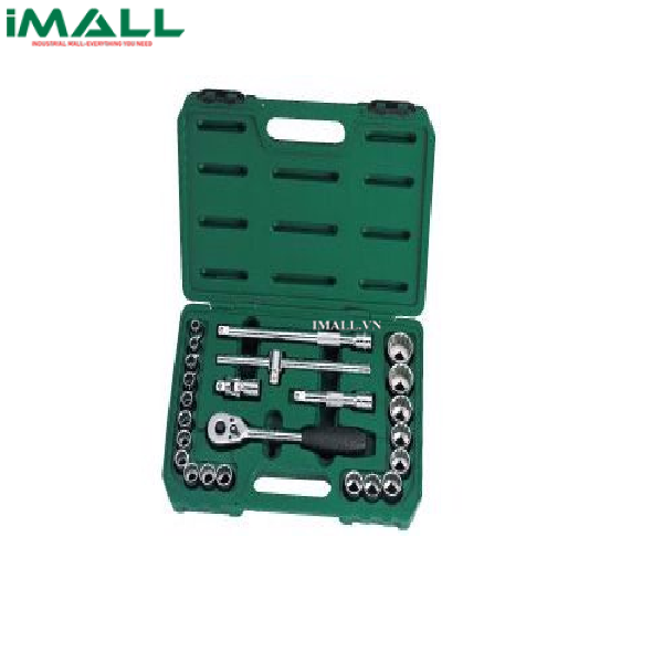 Bộ đầu tuýp (1/2") 24 chi tiết (hệ mét) SATA 09060-6
