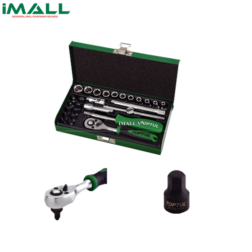 Bộ cần xiết đầu tuýp 1/4" 27 chi tiết Toptul GCAD2701