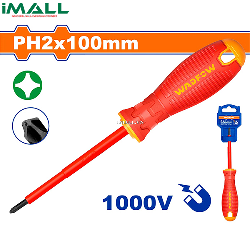 Tua vít bake cách điện PH2x100mm Wadfow WSD7224