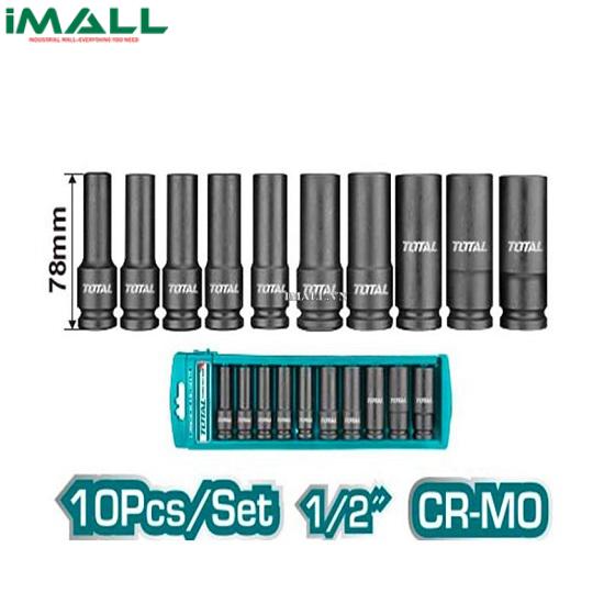 Bộ đầu tuýp (1/2") 10 chi tiết (10~24mm) Total THKISD12102L
