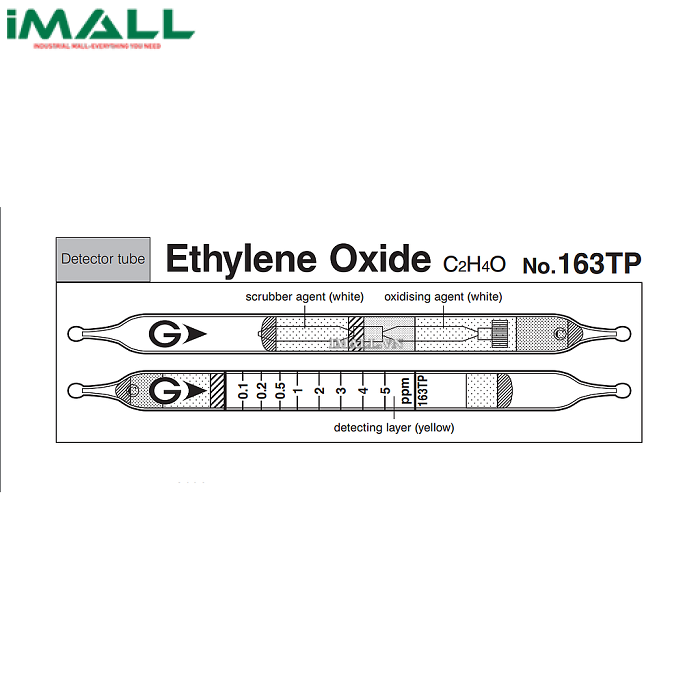 Ống dò Khí hoặc hơi Ethylene oxide C2H4O Gastec 163TP (0,1-5 ppm)