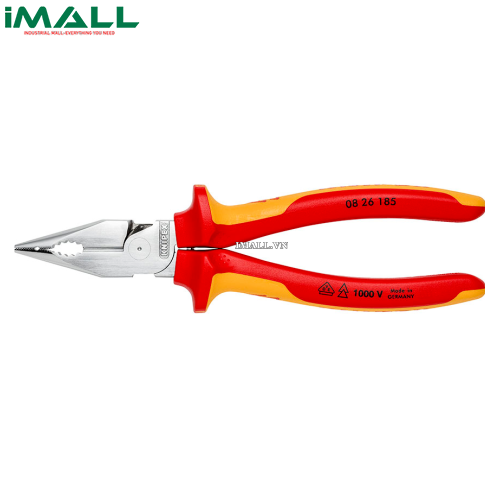 Kìm Đa Năng Mũi Thon Needle-Nose Combination Lưỡi Cắt 61HRC (Mới 2023) Knipex 08 26 185