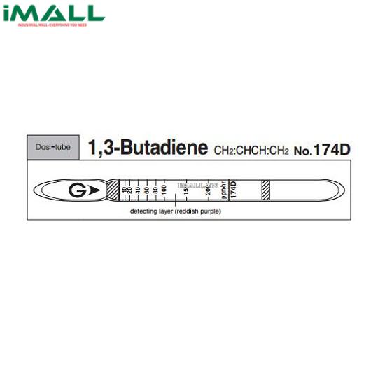 Ống Dosl thụ động 1,3-Butadien CH2: CHCH: CH2 Gastec 174D (1,3 ~ 200 ppm)