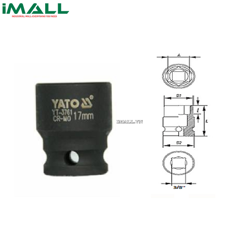 Khẩu rời Yato YT-3754 (3/8", 10mm)