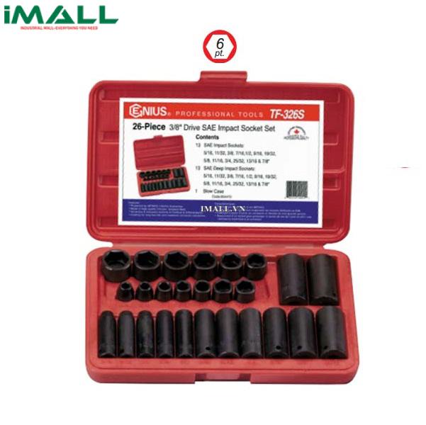 Bộ Khẩu Dùng Cho Súng 3/8" GENIUS TF-326S (26 Chiếc 5/16"~7/8")