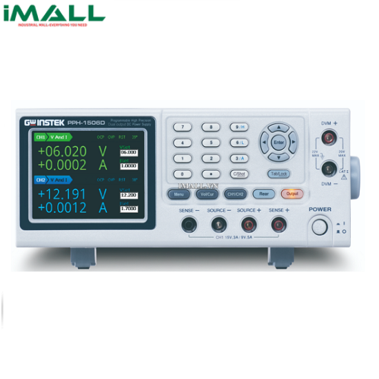Nguồn DC lập trình độ chính xác cao, mô phỏng PIN GW INSTEK PPH-1506D (15V, 5A, 2 Kênh)