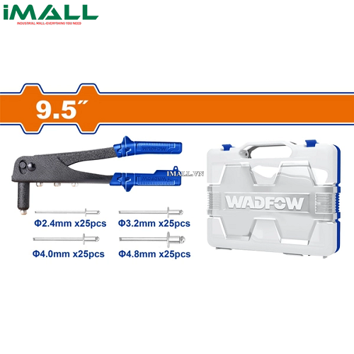 Bộ 101 chi tiết Kềm rút rivet 9.5" và đinh rút Wadfow WHR1909