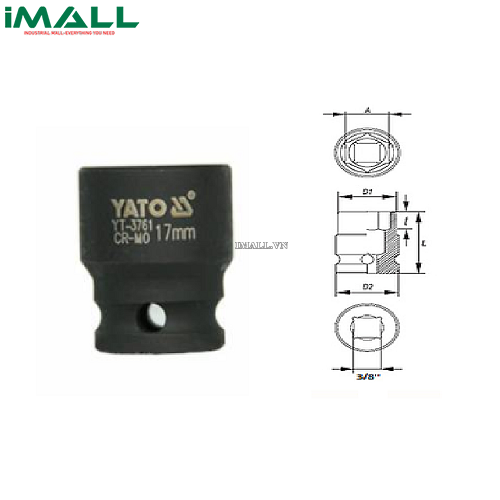 Khẩu rời Yato YT-3755 (3/8", 11mm)