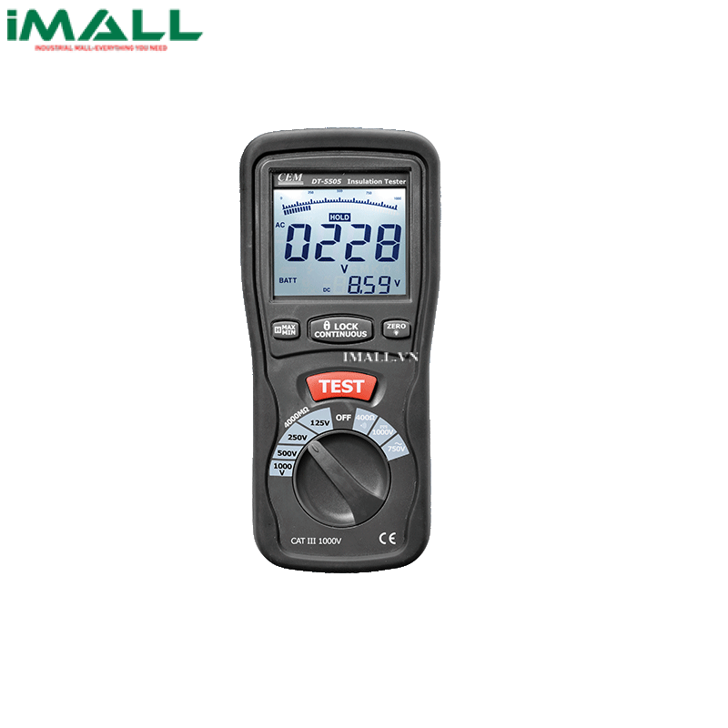 Máy kiểm tra cách điện CEM DT-5505 (AC-750V, DC-100V, 4000MΩ)